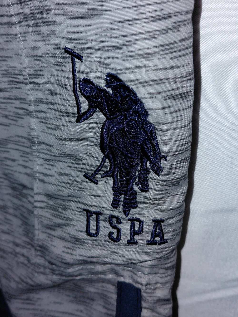 U.S. Polo Assn. Gray Heather Athletic Shorts with Navy Trim #2194